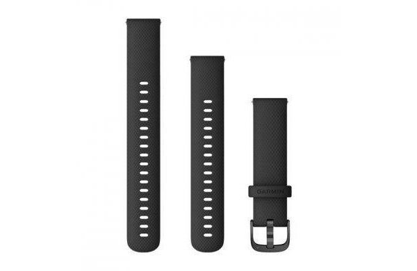 Garmin Quick Release Band, Black Silicone, Slate Buckle (18mm)