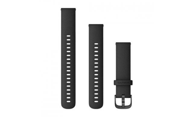 Garmin Quick Release Band, Black Silicone, Slate Buckle (18mm)