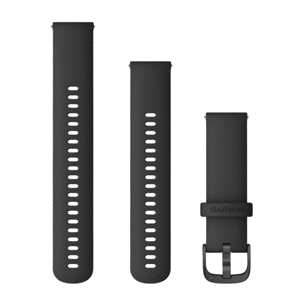 Garmin Quick Release Band, Black Silicone, Slate Buckle 22Mm